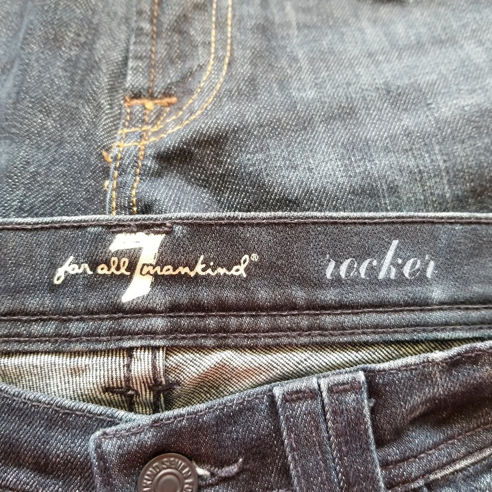 7 For All Mankind Soho Low Rise Rocker Size 26 - Picture 3 of 5